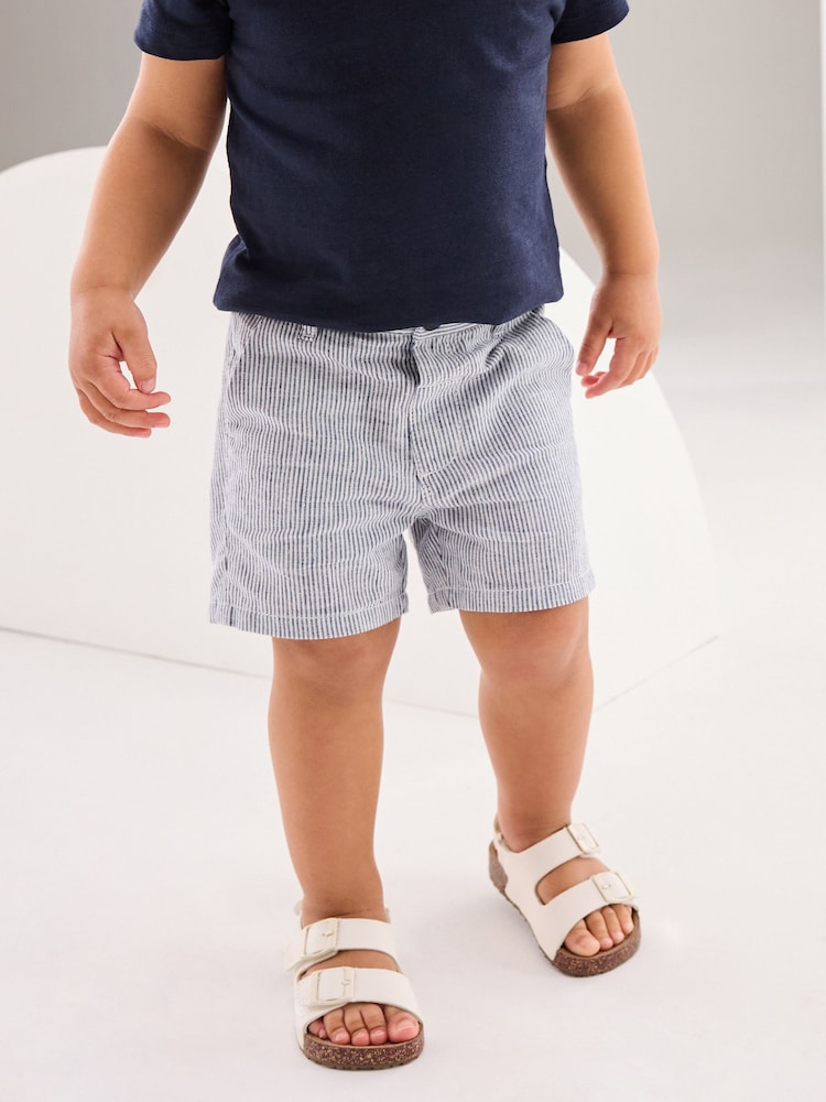 Ticking Stripe Linen Blend Chino Shorts (3mths-7yrs) - Image 1 of 7