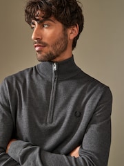 Fred Perry Classic Quarter Zip Knitted Jumper - Image 4 of 6