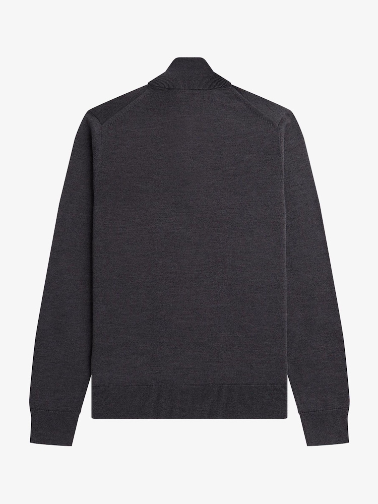 Fred Perry Classic Quarter Zip Knitted Jumper - Image 6 of 6