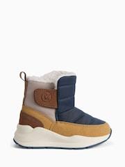 KIDLY by MORI Blue Colourblock Quilted Snow Boots - Image 1 of 3