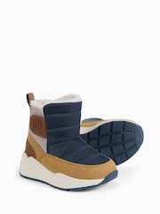 KIDLY by MORI Blue Colourblock Quilted Snow Boots - Image 2 of 3