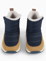 KIDLY by MORI Blue Colourblock Quilted Snow Boots - Image 3 of 3