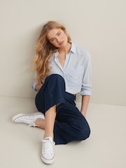 Blue/White Stripe Long Sleeve Smart Shirt - Image 4 of 7