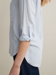 Blue/White Stripe Long Sleeve Smart Shirt - Image 6 of 7