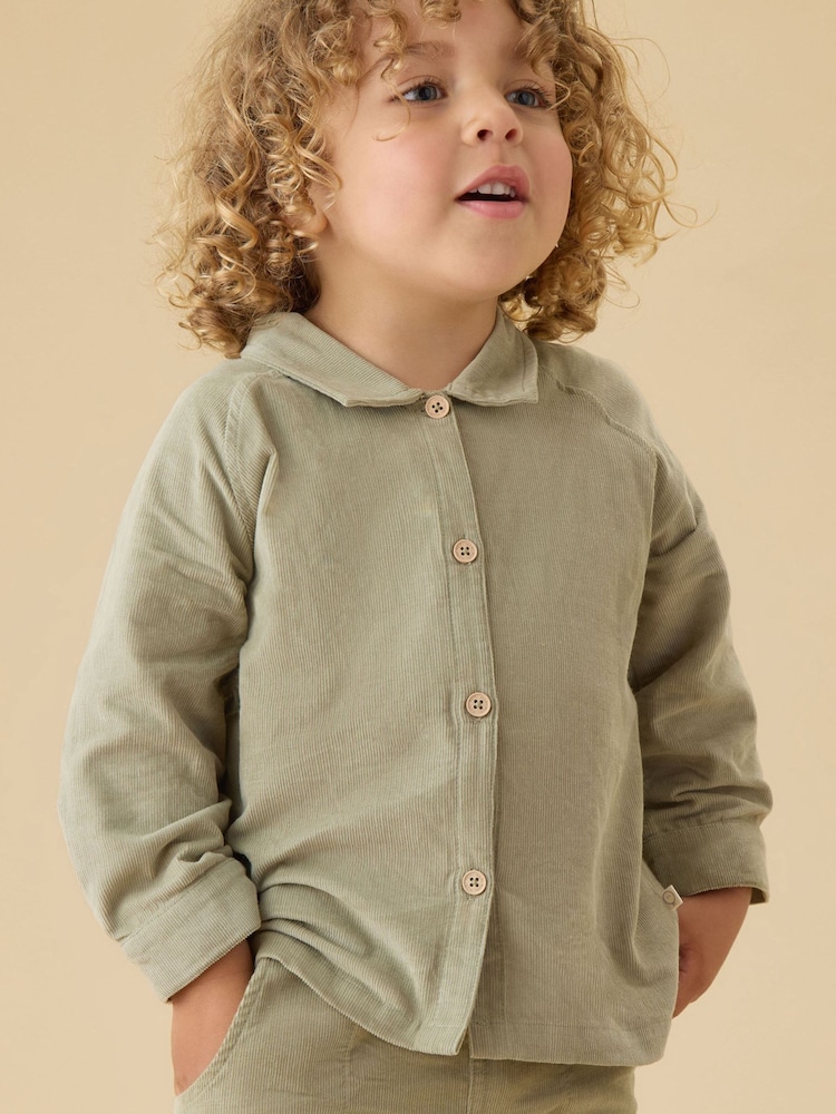 Verde - Camisa de manga larga con botones de pana suave MORI - Imagen 1 de 3 Verde - Camisa de manga larga con botones de pana suave MORI - Imagen 1 de 3