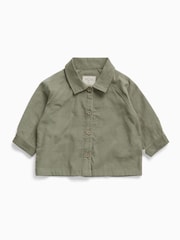 Verde - Camisa de manga larga con botones de pana suave MORI - Imagen 2 de 3