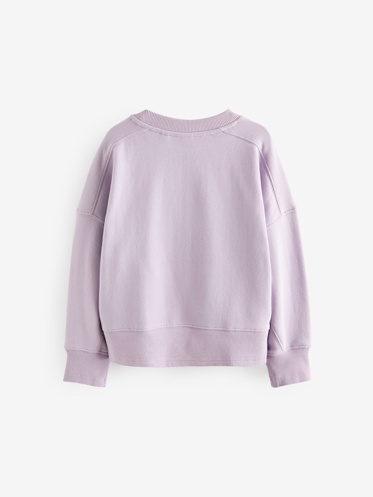 Lilac Purple Crew Sweatshirt Top (3-16yrs) - Image 6 of 7
