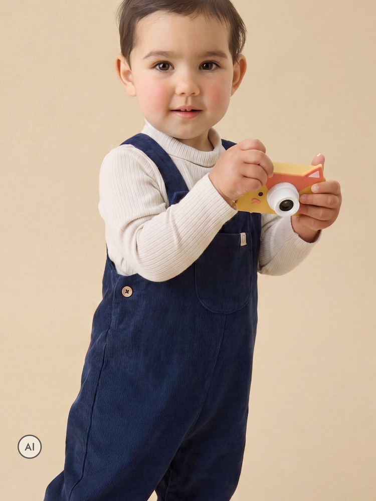 כחול כהה - MORI Soft Corduroy Dungarees - תמונה 1 מתוך 3 כחול כהה - MORI Soft Corduroy Dungarees - תמונה 1 מתוך 3