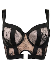 Pour Moi Black Non Padded India Embroidery Underwired Bustier Bra - Image 4 of 5