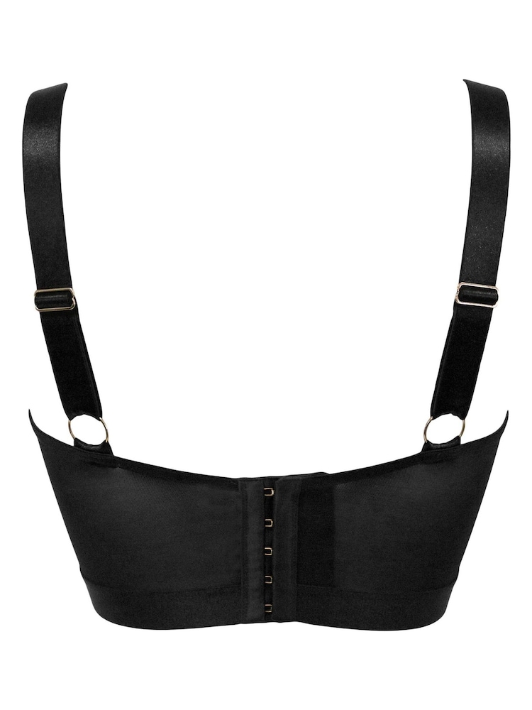 Pour Moi Black Non Padded India Embroidery Underwired Bustier Bra - Image 5 of 5