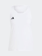 adidas White Adizero Tank Vest - Image 11 of 11