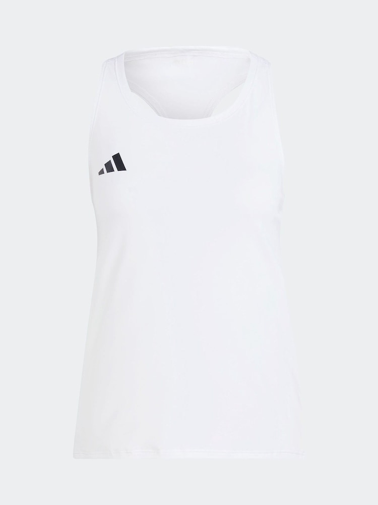 adidas White Adizero Tank Vest - Image 11 of 11