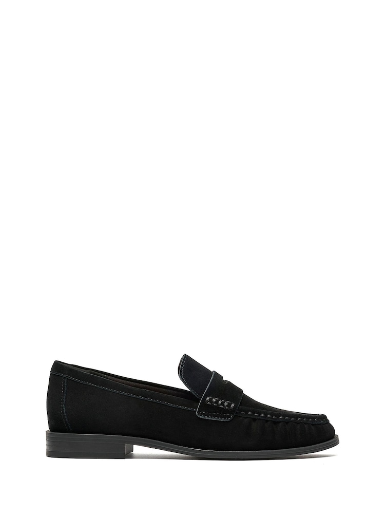 Clarks Black Alixea Walk Suede Loafers - Image 1 of 6