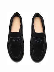 Clarks Black Alixea Walk Suede Loafers - Image 4 of 6