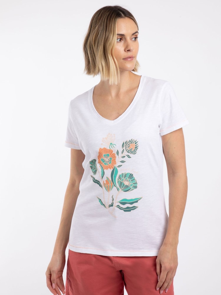 Weird Fish White Botanics Front Print Graphic T-Shirt - Image 1 of 6