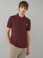 Fred Perry Oxblood 100% Cotton Plain Polo Shirt - Image 1 of 6