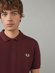 Fred Perry Oxblood 100% Cotton Plain Polo Shirt - Image 3 of 6