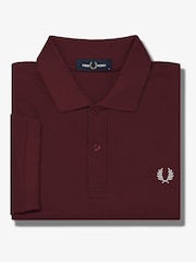 Fred Perry Oxblood 100% Cotton Plain Polo Shirt - Image 6 of 6