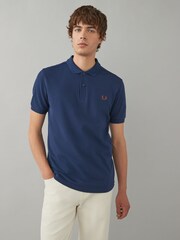 Fred Perry French Navy Plain 100% Cotton Polo Shirt - Image 1 of 7