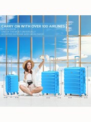 Set Of 2 Large Check-In & Small Carry-On Hardcase Travel Suitcase - Image 6 of 7