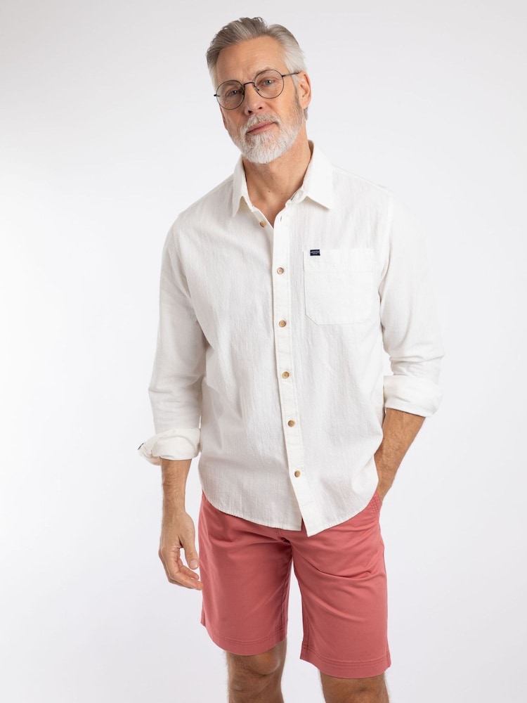 قميص كريب بنمط Geoffery كم طويل ملمس بارز من Weird Fish - Image 1 of 6