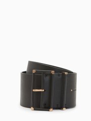 AllSaints Black Erma Wide Belt - Image 1 of 5