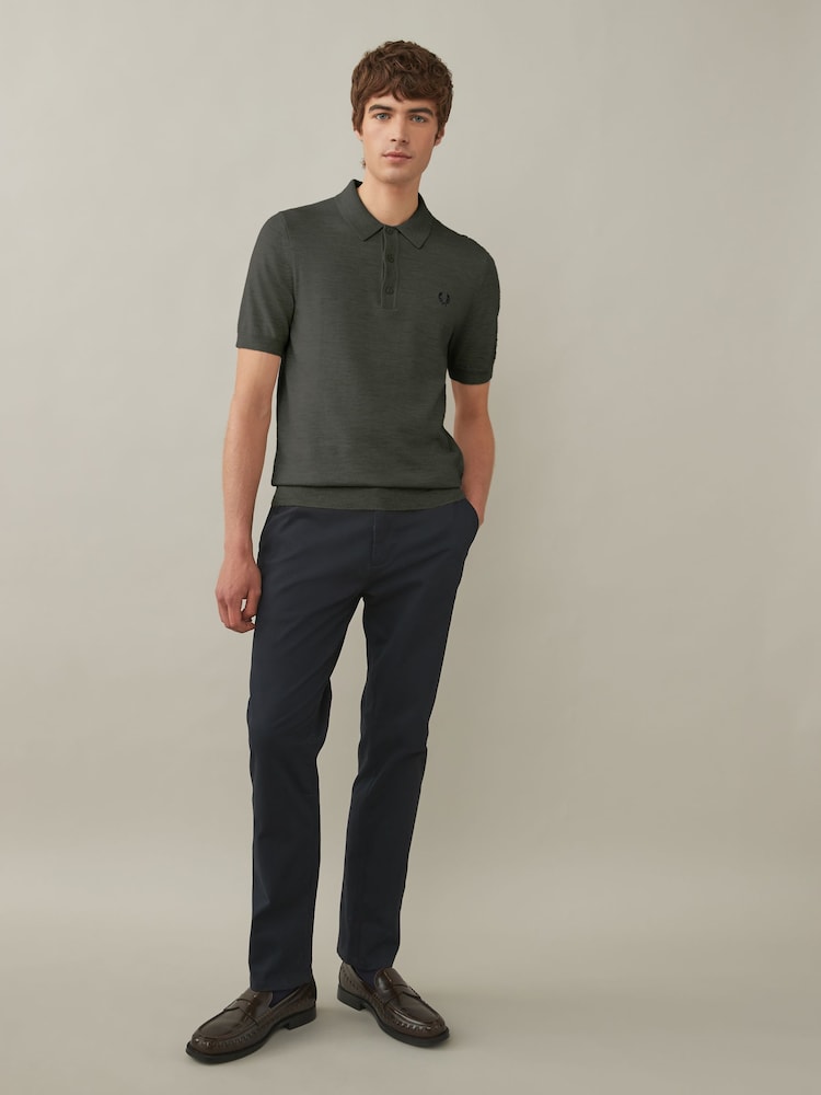 Fred Perry Merino Wool Blend Knitted Polo Shirt - Image 2 of 6