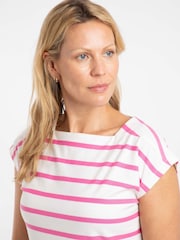 Weird Fish Pink Bowe Striped Jersey T-Shirt - Image 4 of 7