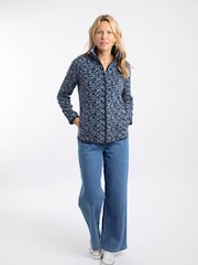 Weird Fish Blue Rochelle Full Zip Printed Micro Fleece - Image 3 of 6