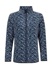 Weird Fish Blue Rochelle Full Zip Printed Micro Fleece - Image 5 of 6
