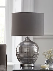 Smoke Grey Drizzle Table Large Lamp - Image 3 of 7