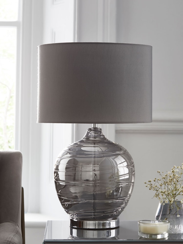 Buy Smoke Grey Drizzle Table Large Lamp from the Next UK online shop