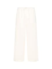 Casual Friday White Engo Drawstring Waist Linen Trousers - Image 5 of 5