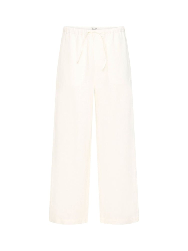 Casual Friday White Engo Drawstring Waist Linen Trousers - Image 5 of 5