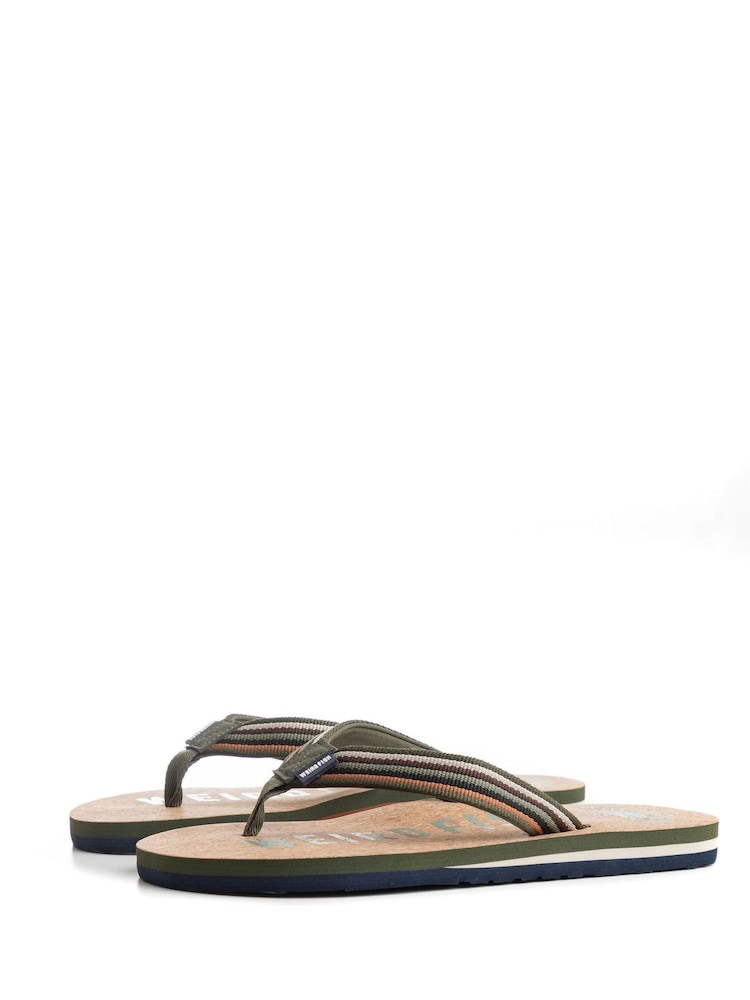 Weird Fish Green Englewood Cork Flip Flops - Image 1 of 3