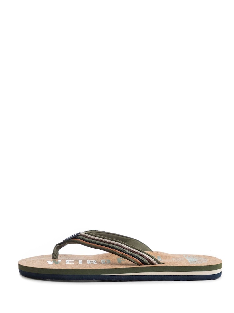 Weird Fish Green Englewood Cork Flip Flops - Image 2 of 3