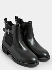 Yours Curve Black Extra Wide Fit Buckle Ankle Boots - Image 4 of 8