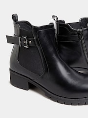 Yours Curve Black Extra Wide Fit Buckle Ankle Boots - Image 6 of 8