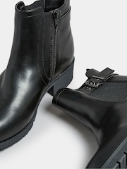 Yours Curve Black Extra Wide Fit Buckle Ankle Boots - Image 7 of 8