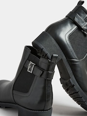 Yours Curve Black Extra Wide Fit Buckle Ankle Boots - Image 8 of 8