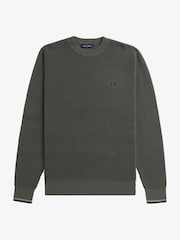 Fred Perry 100% Cotton Waffle Stitch Knitted Jumper - Image 6 of 7
