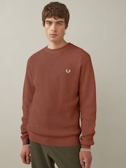 Fred Perry 100% Cotton Waffle Stitch Knitted Jumper - Image 1 of 5