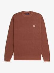 Fred Perry 100% Cotton Waffle Stitch Knitted Jumper - Image 4 of 5