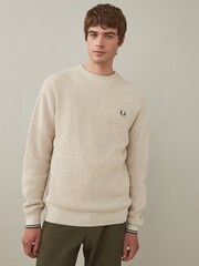 Fred Perry 100% Cotton Waffle Stitch Knitted Jumper - Image 1 of 5