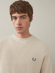 Fred Perry 100% Cotton Waffle Stitch Knitted Jumper - Image 3 of 5