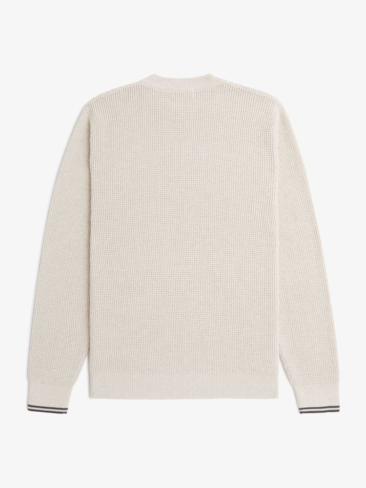 Fred Perry 100% Cotton Waffle Stitch Knitted Jumper - Image 5 of 5