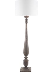 Pacific Grey Alia Grey Wash Turned Mango Wood Floor Lamp - Image 2 of 2