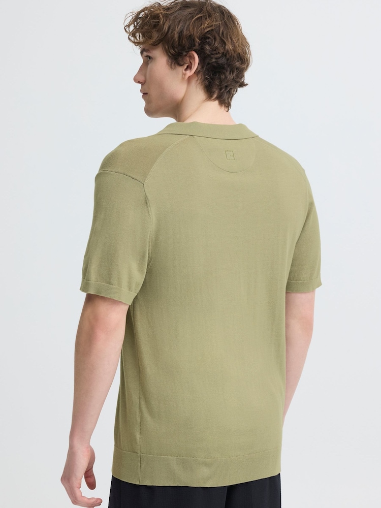 Casual Friday Green Sona Short Sleeve Relaxed Knit Polo Shirt - Image 2 of 5