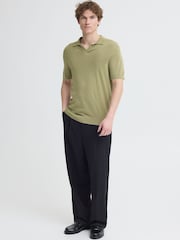 Casual Friday Green Sona Short Sleeve Relaxed Knit Polo Shirt - Image 3 of 5