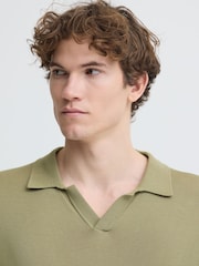 Casual Friday Green Sona Short Sleeve Relaxed Knit Polo Shirt - Image 4 of 5
